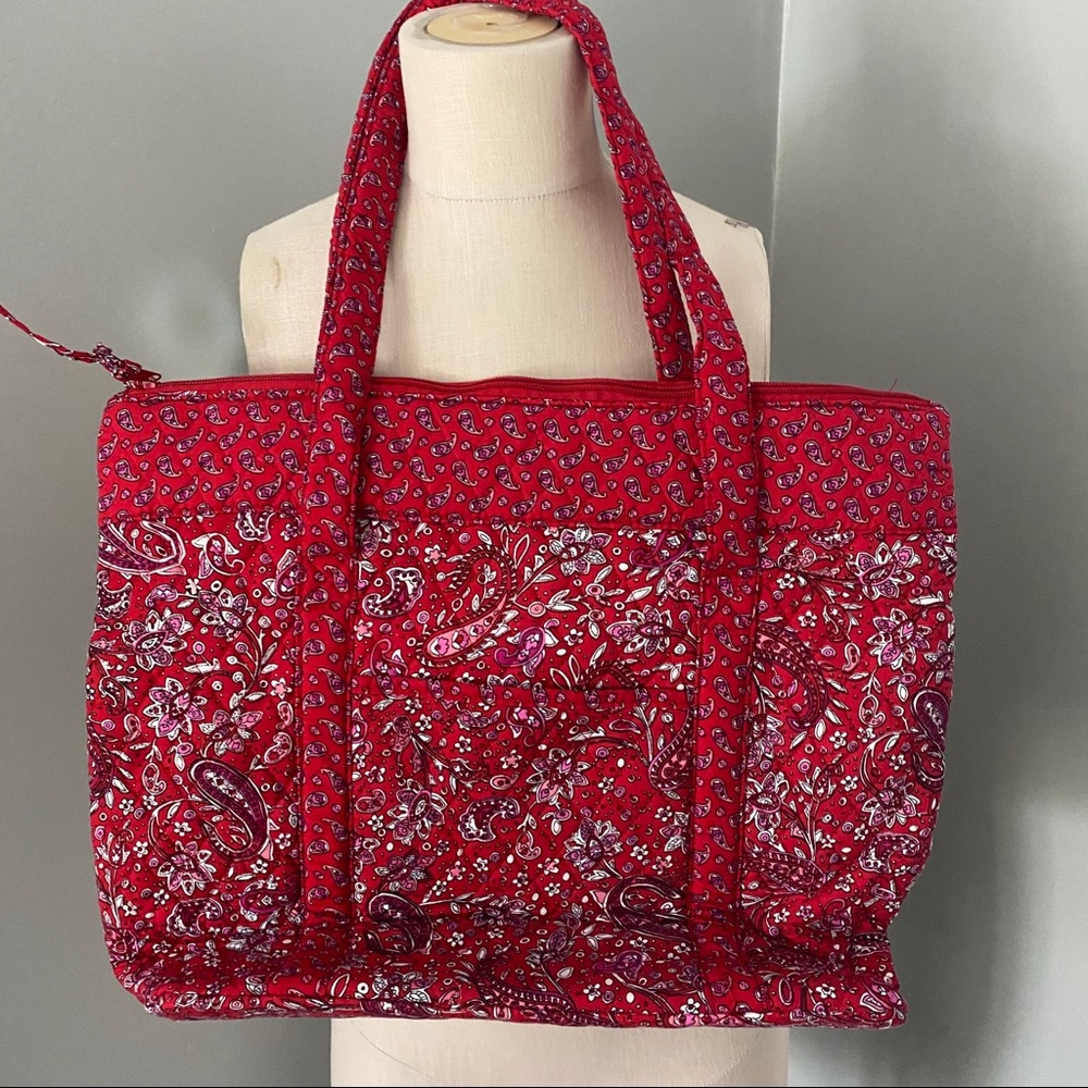 **3 for $20!!** Paisley Tote Bag Red Pink Pouch - Picture 2 of 11